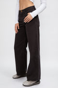 NSF Selena Wide Leg Pant in Pigment Black