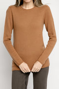 PAYCHI GUH Cozy Luxe Baby Cashmere Crew in Camel