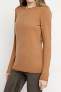 PAYCHI GUH Cozy Luxe Baby Cashmere Crew in Camel
