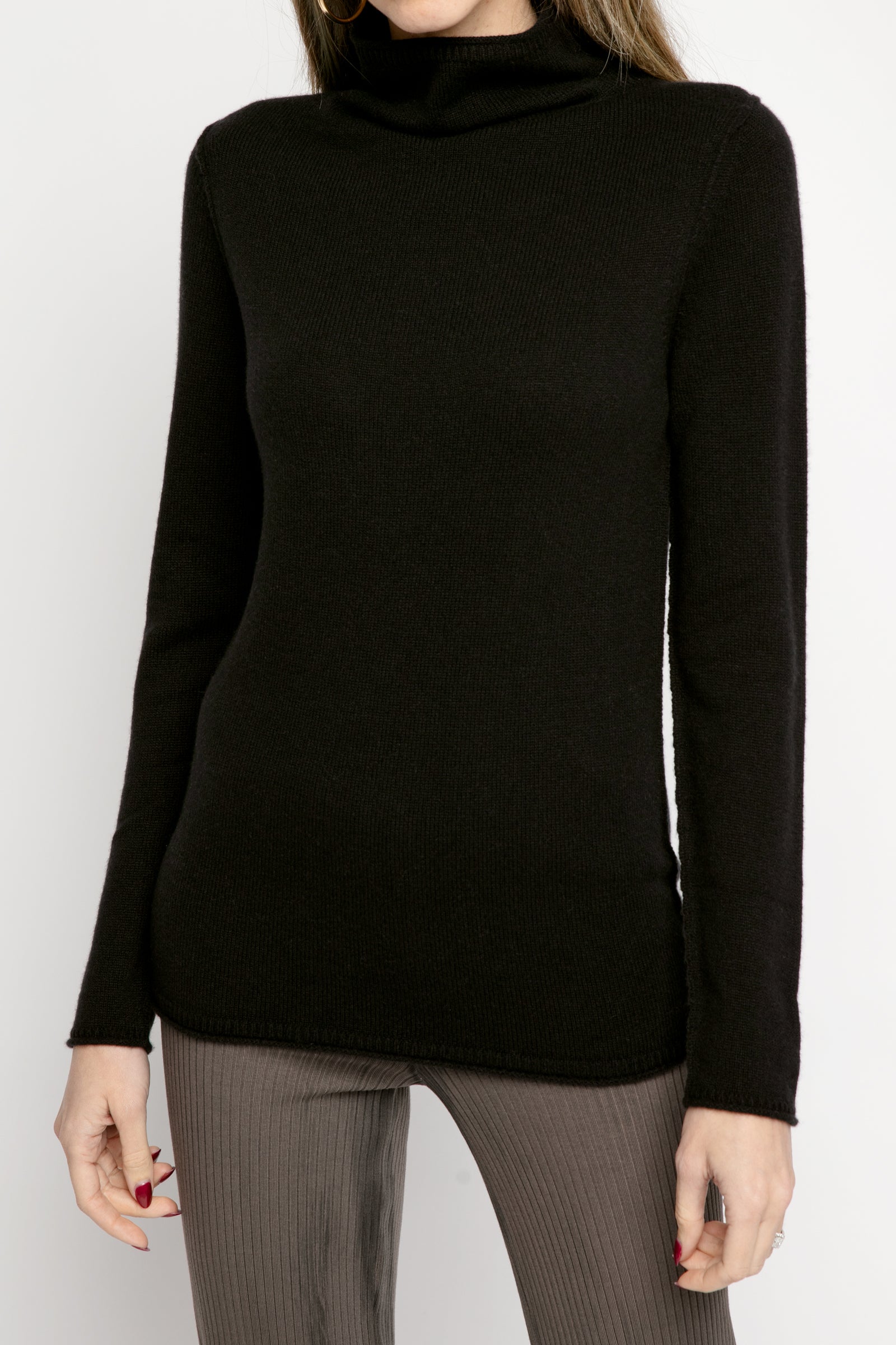 PAYCHI GUH Cozy Luxe Funnel Sweater in Black