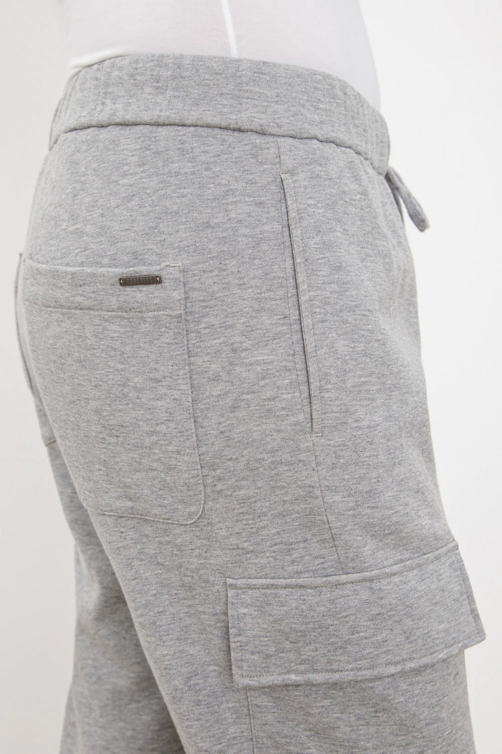 PESERICO Cotton Fleece Cargo Jogger Trouser in Slate