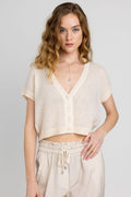 PESERICO Alpaca Knit Top in Ancient White