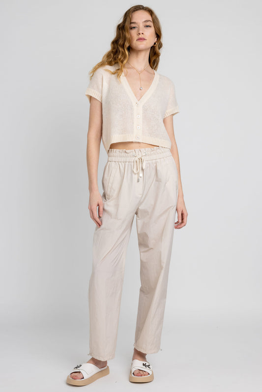 PESERICO Cotton Poplin Pant in Sesame Beige