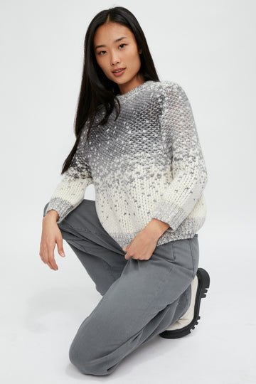PESERICO Suri Alpaca Dégradé Jacquard Sweater in Snow Dolomite