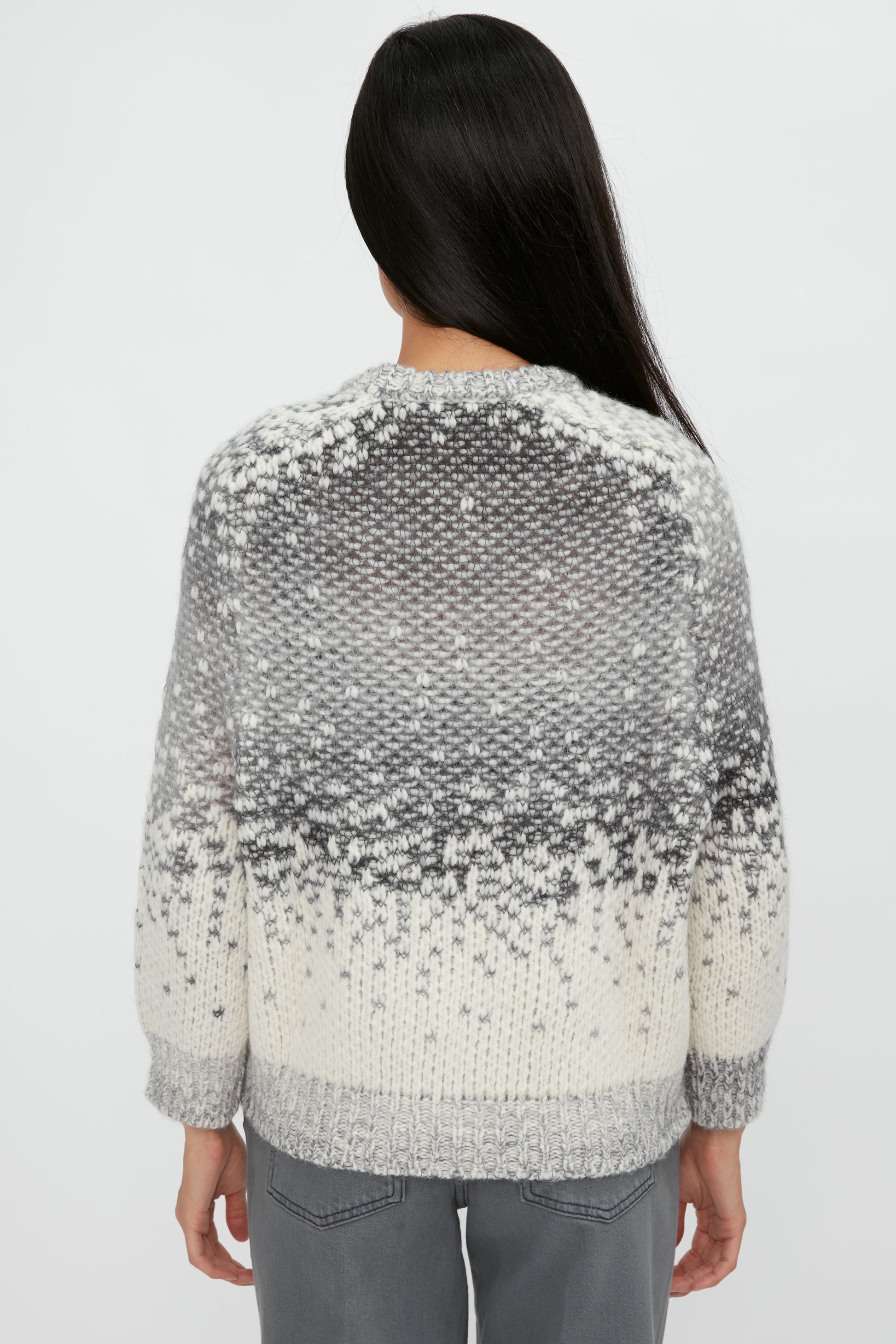 PESERICO Suri Alpaca Dégradé Jacquard Sweater in Snow Dolomite
