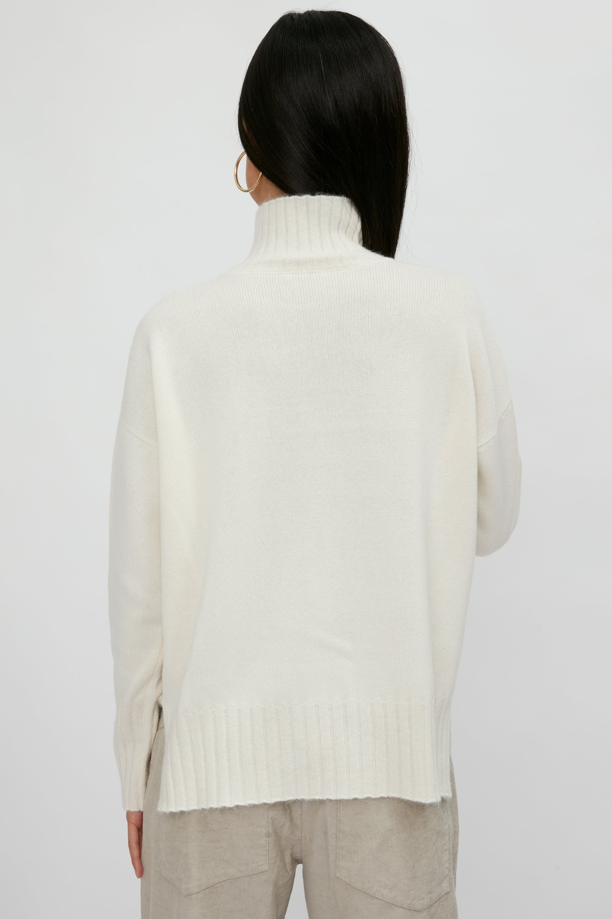 PESERICO Wool Silk Cashmere Sweater in First Snow