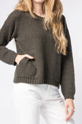PRIVATE 0204 Cashmere Linen Sweater in Moss