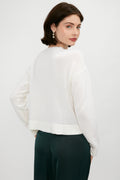 PRIVATE 0204 Cashmere Hand-Stitch V-Neck Sweater in White