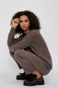 PRIVATE 0204 Cool Cashmere Jersey Jogger in Choco