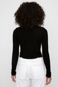 PRIVATE 0204 Merino Virgin Wool Cropped Long Sleeve in Nero