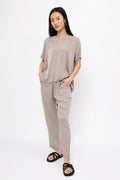 PRIVATE 0204 Silk Crop Pant in Greige