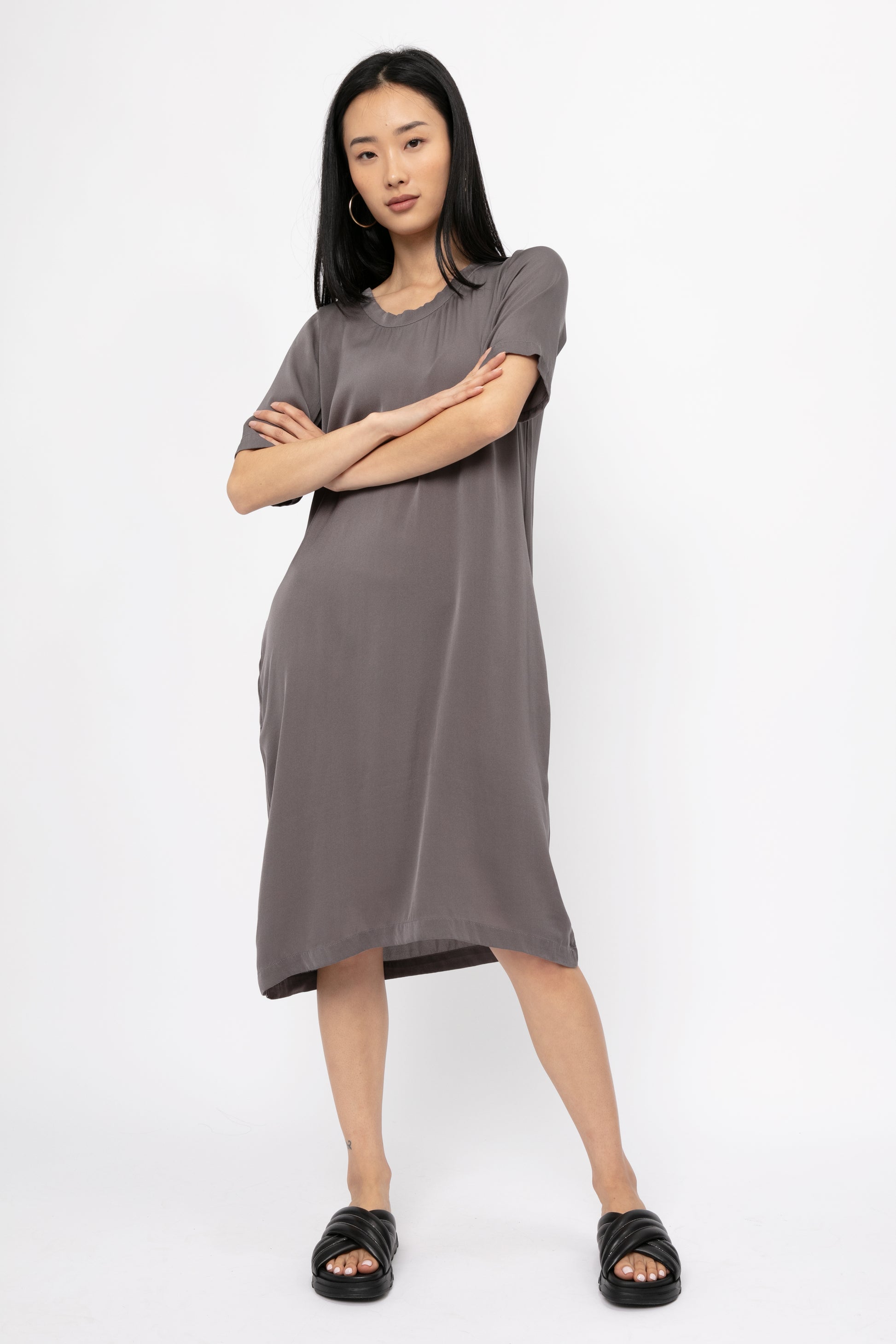 PRIVATE 0204 Silk Dress in Old Café