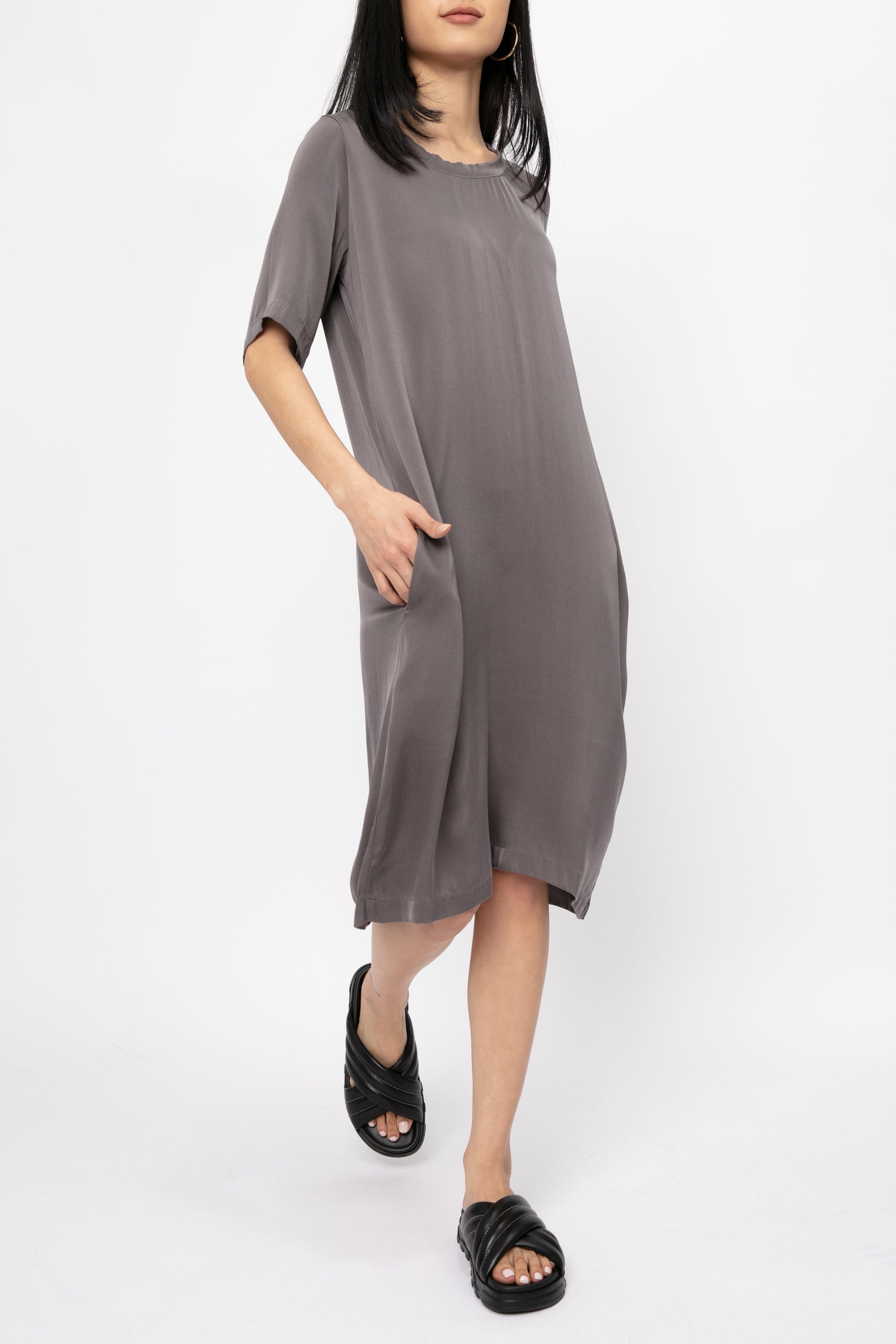 PRIVATE 0204 Silk Dress in Old Café