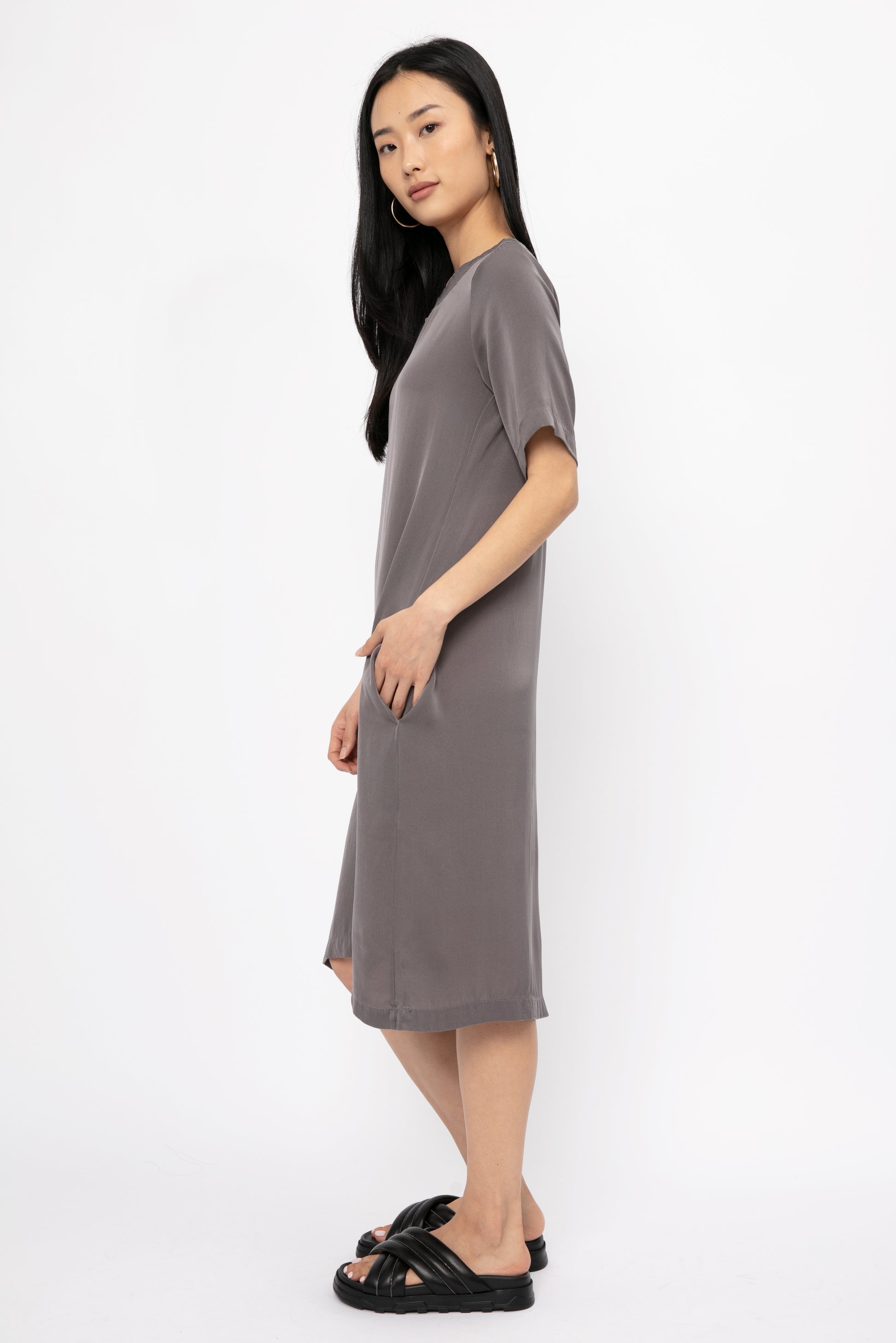 PRIVATE 0204 Silk Dress in Old Café