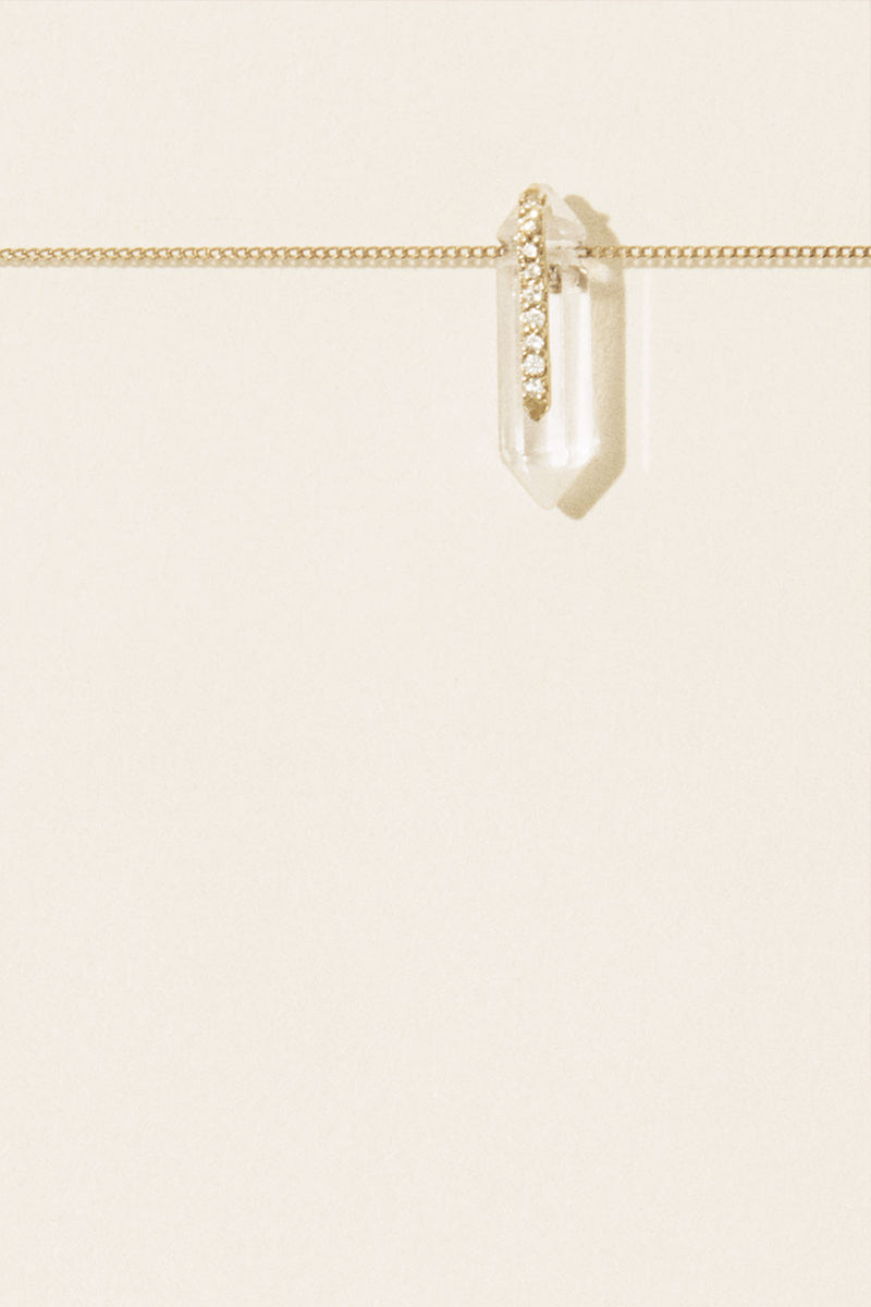 PASCALE MONVOISIN Moon No 1 Necklace in Rose Gold with Crystal Diamond Pendant