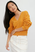 RTA Alba Cropped Sweater in Honey