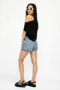 RTA Axel Cotton Cashmere Top in Widow
