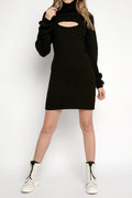 RTA Jady Cropped Sweater with Dress in Black