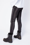 RTA Madrid High Rise Skinny Pants in Black Metallic