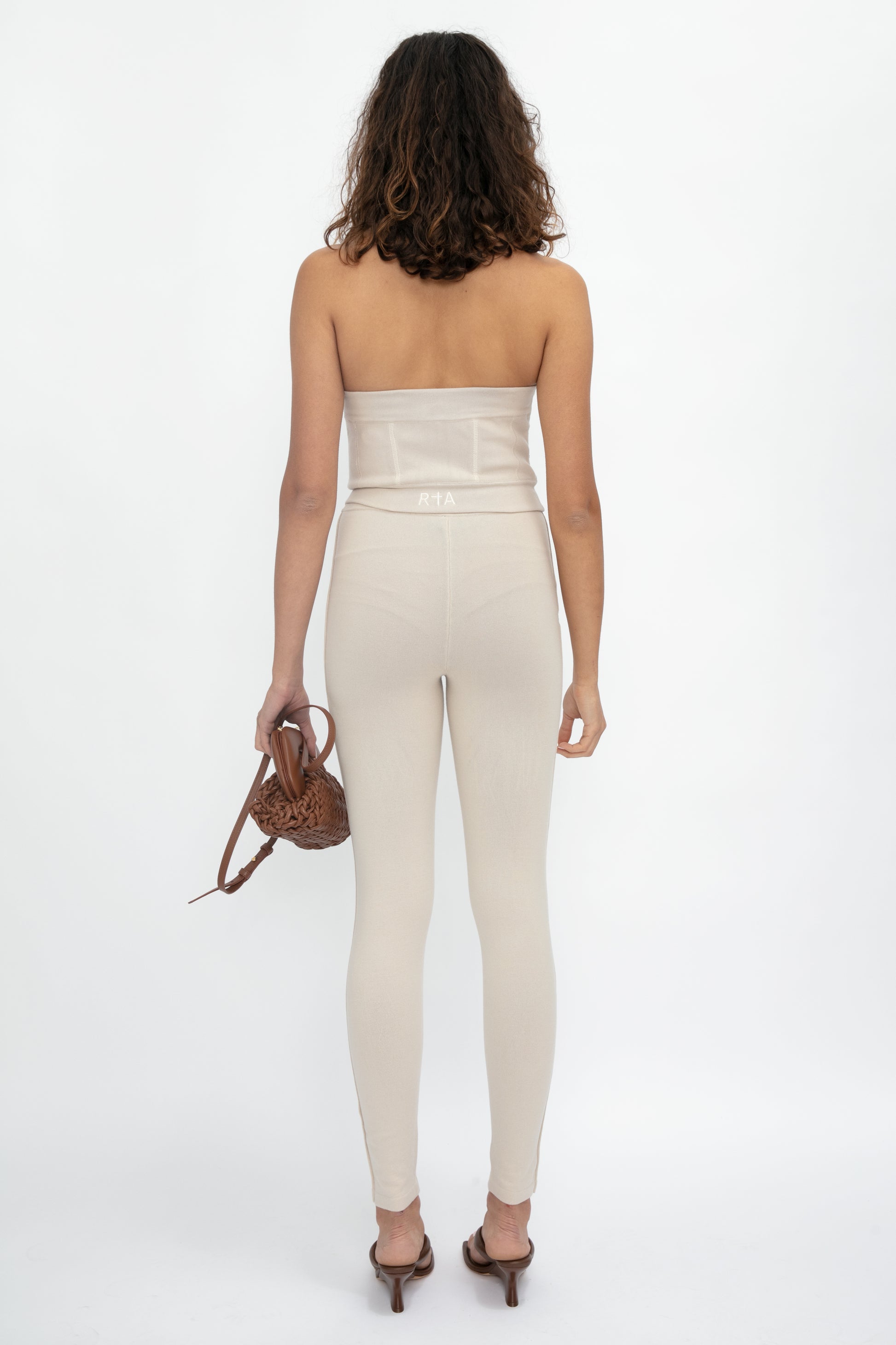 RTA Nour Bustier Top in Parchment