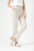 RAG & BONE Poppy High Waisted Pant in Ivory Check