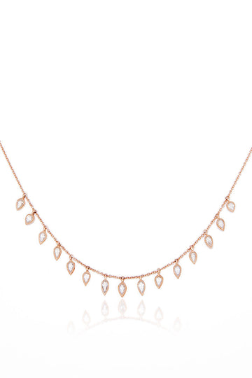 L.A. STEIN Diamond Drops Necklace in Rose Gold