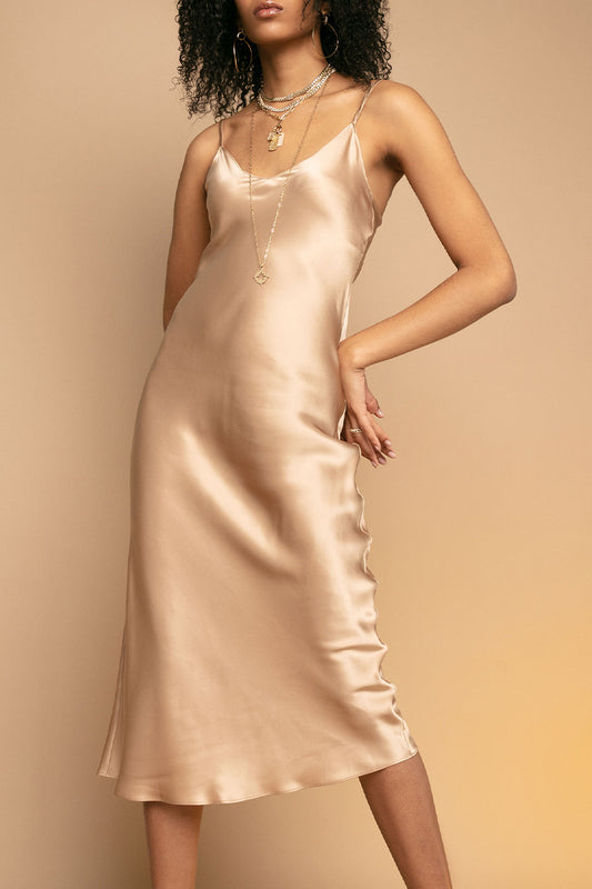SABLYN Taylor Silk Dress in Sandhill
