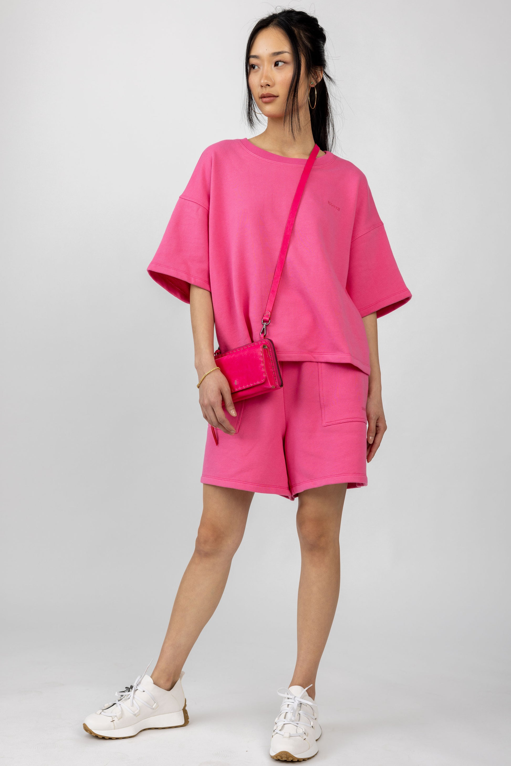 SABLYN Chandler Short Sleeve Sweatshirt in Pink Pepper