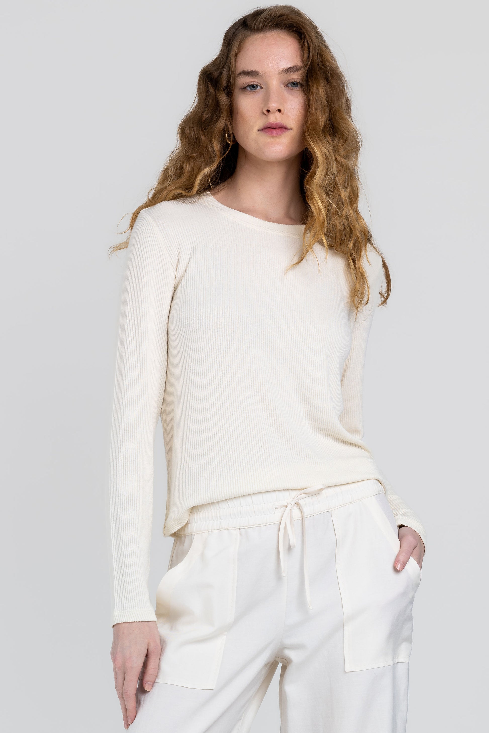 SABLYN Ryder Rib Knit Top in Gardenia