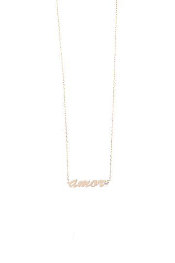 VELINA 14k Yellow Gold Amor Necklace