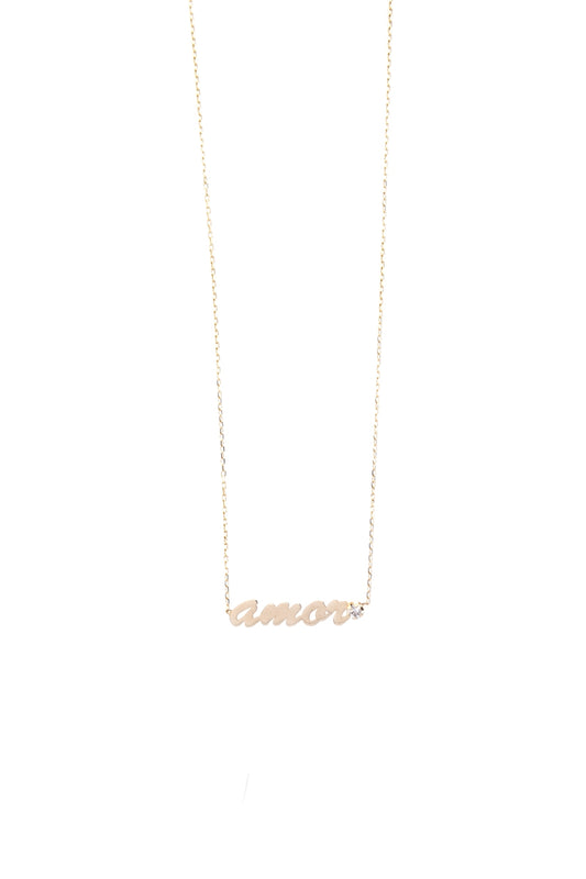 VELINA 14k Yellow Gold Amor Necklace
