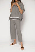 FABIANA FILIPPI Wide Leg Track Pants in Grey
