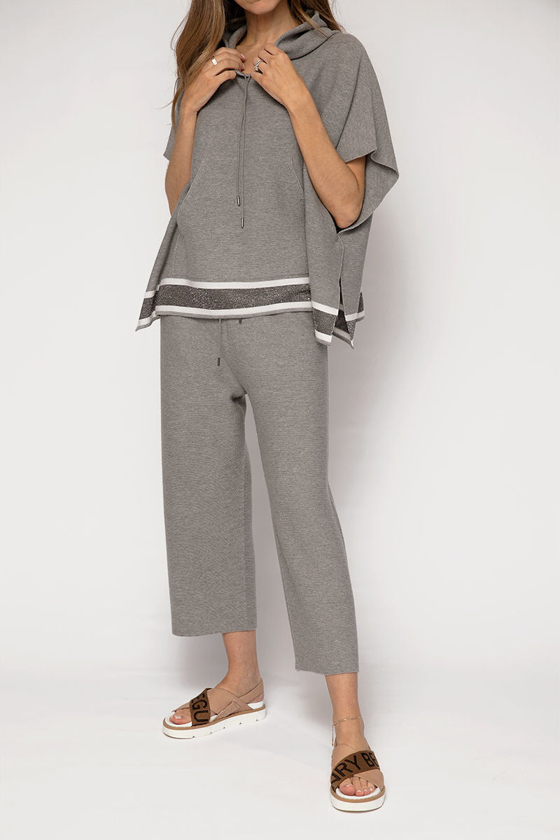 FABIANA FILIPPI Wide Leg Track Pants in Grey