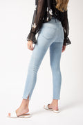 FRAME Ali High Rise Cigarette Slit Rivet in Carnation