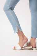 FRAME Ali High Rise Cigarette Slit Rivet in Carnation
