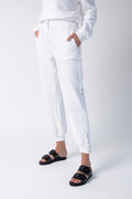 THE RANGE Knit Snap Track Pants in White