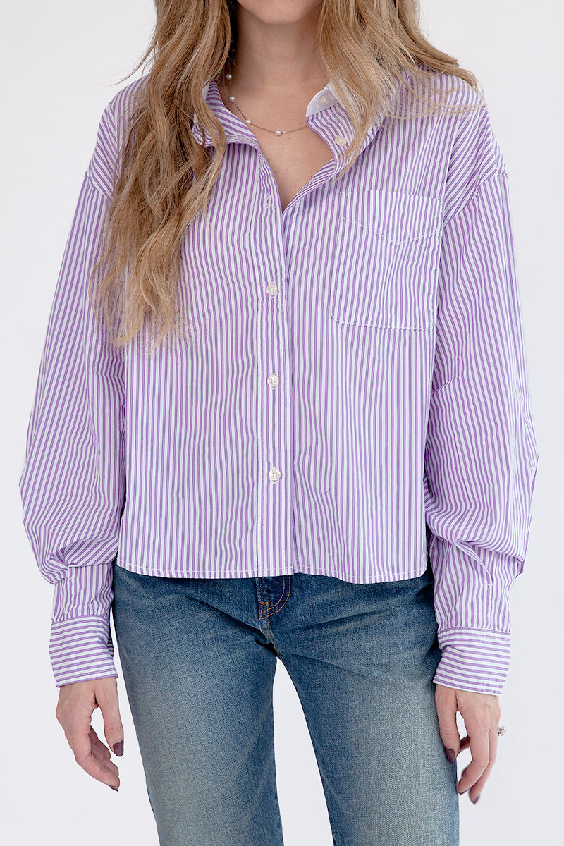 DENIMIST Mayfield Shirt in Purple Candy Stripe
