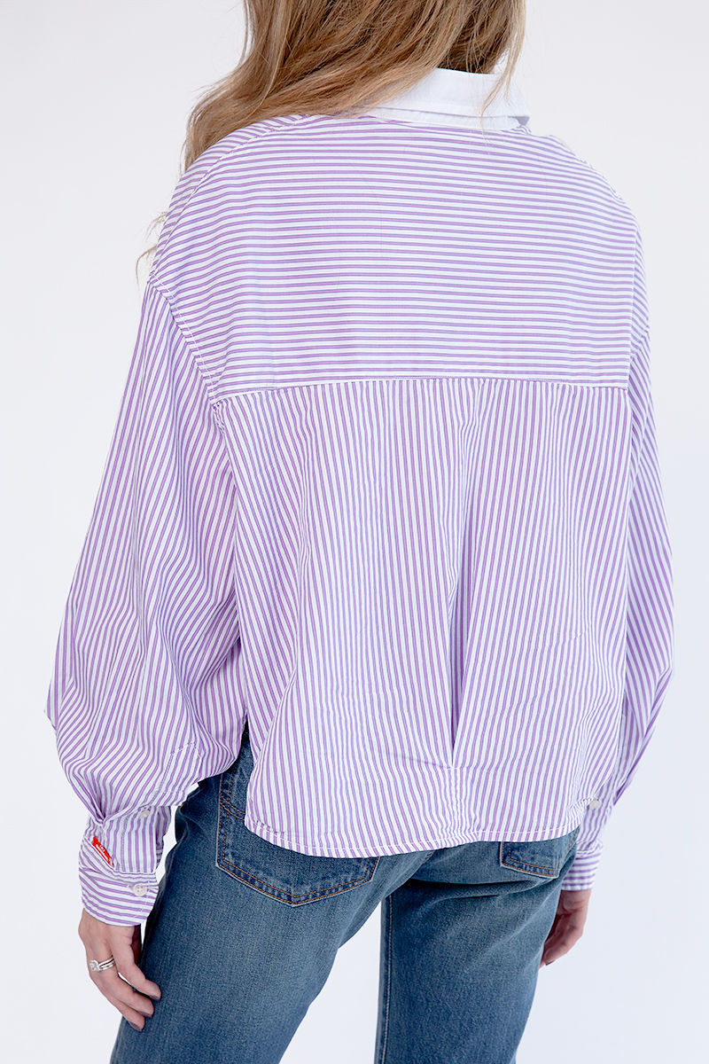 DENIMIST Mayfield Shirt in Purple Candy Stripe