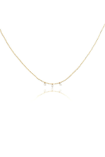 L.A. STEIN Celeste 3 Floating Diamond Necklace in Yellow Gold