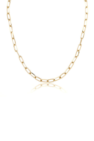 L.A. STEIN Jumbo Paperclip Chain Necklace in Yellow Gold
