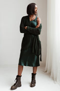 MAX MARA LEISURE Talete Dress in Dark Green