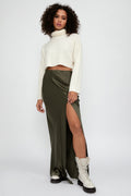 SABLYN Uma Cashmere Cropped Turtleneck Sweater in Gardenia