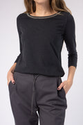 FABIANA FILIPPI Embellished Top in Carbon Grey