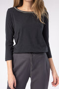 FABIANA FILIPPI Embellished Top in Carbon Grey