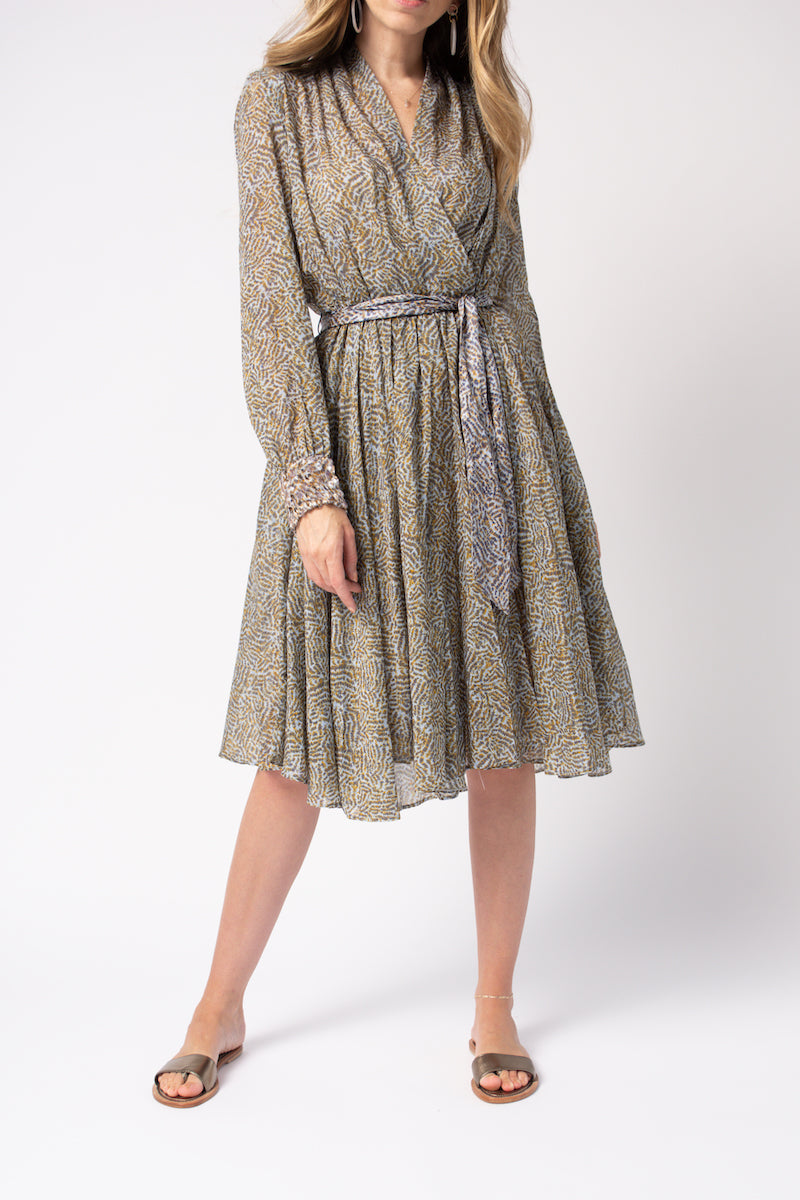 FORTE FORTE Eagle Print Cotton Silk Voile Dress