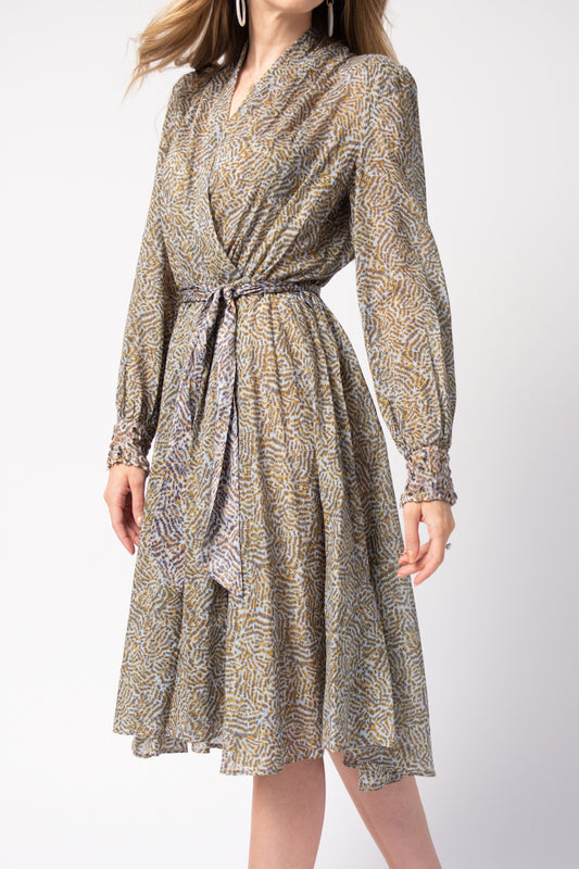 FORTE FORTE Eagle Print Cotton Silk Voile Dress