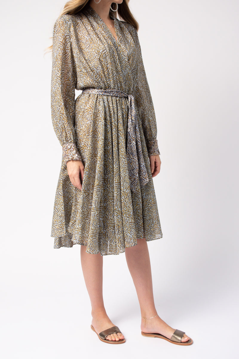 FORTE FORTE Eagle Print Cotton Silk Voile Dress