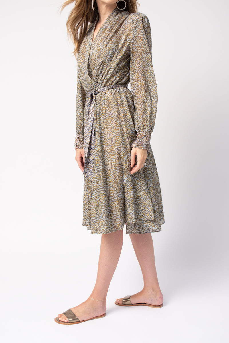 FORTE FORTE Eagle Print Cotton Silk Voile Dress