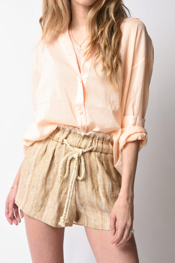 FORTE FORTE Cotton Silk Voile Shirt in Cipria