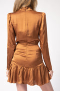 IRO Osium Ruffled Mini Dress in Camel